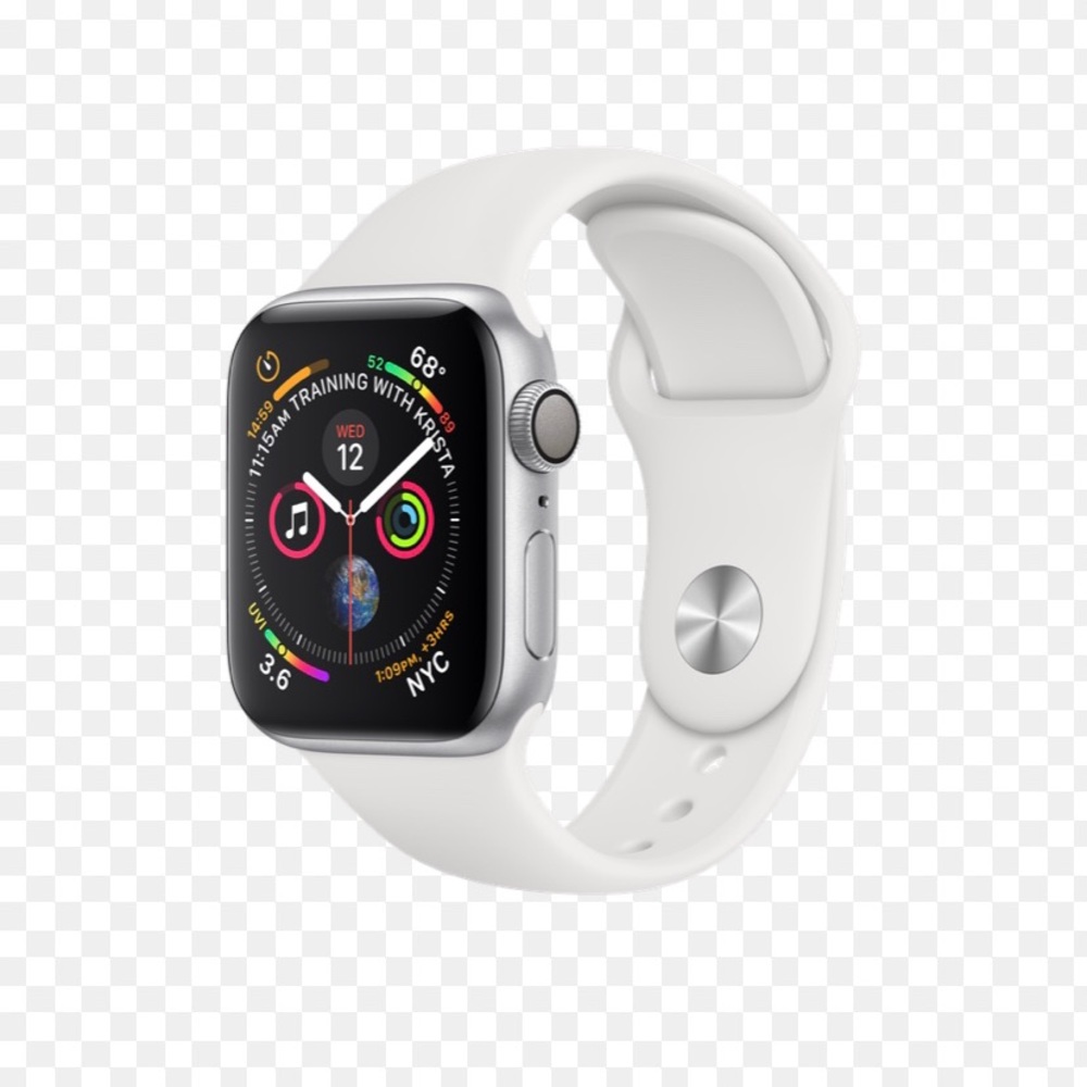 White silicone Apple Watch band
